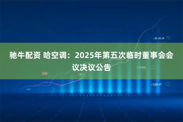 驰牛配资 哈空调：2025年第五次临时董事会会议决议公告