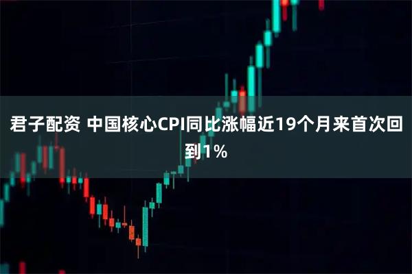 君子配资 中国核心CPI同比涨幅近19个月来首次回到1%