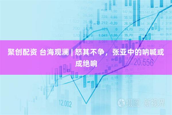 聚创配资 台海观澜 | 怒其不争，张亚中的呐喊或成绝响