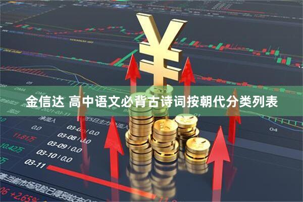 金信达 高中语文必背古诗词按朝代分类列表